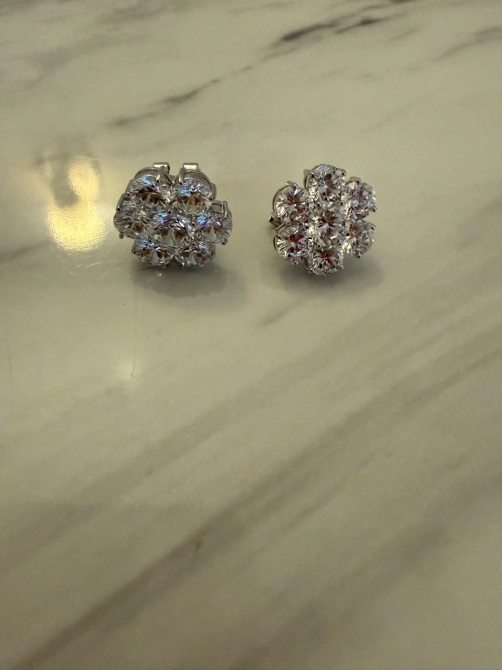 Sterling Silver Flower Stud Earrings - Picture 3 of 7
